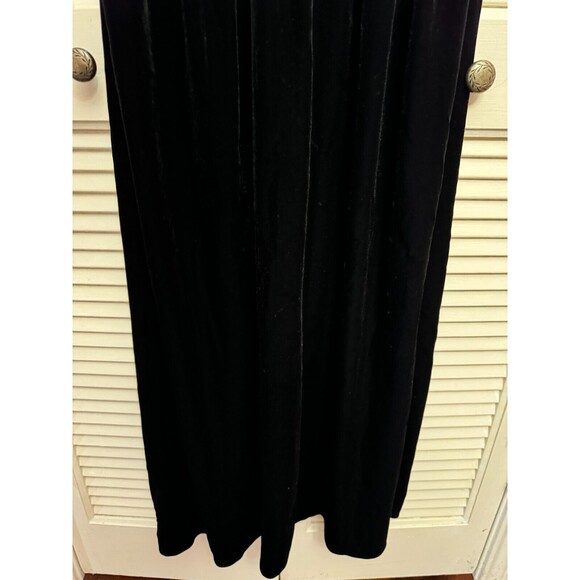 Max Studio Women  Textured Georgette & Velvet Maxi Dress Black Sleeveless L - Picture 6 of 8